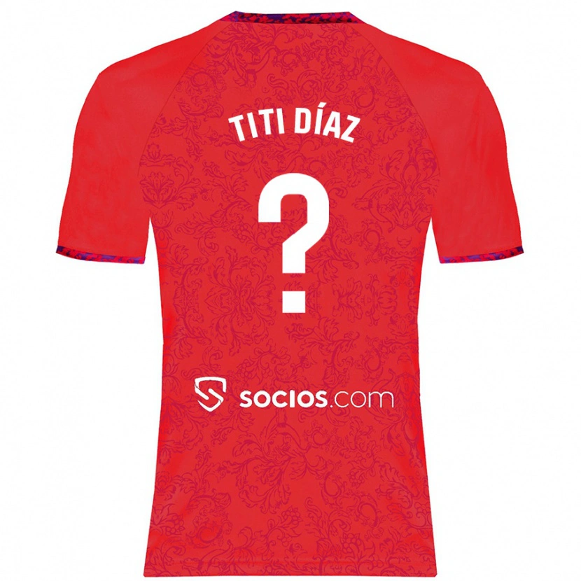 Danxen Mujer Camiseta Titi Díaz #0 Rojo 2ª Equipación 2024/25 La Camisa