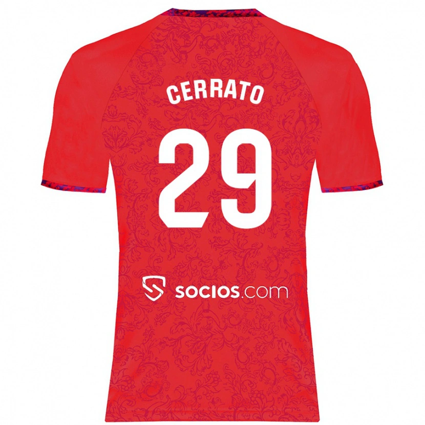 Danxen Mujer Camiseta Alba Cerrato #29 Rojo 2ª Equipación 2024/25 La Camisa