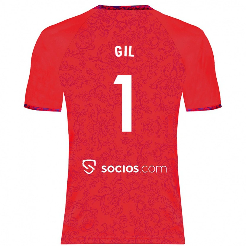 Danxen Mujer Camiseta David Gil #1 Rojo 2ª Equipación 2024/25 La Camisa