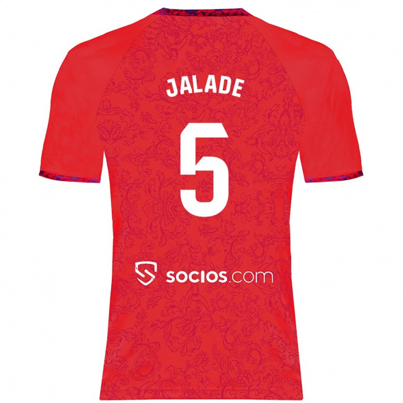 Danxen Mujer Camiseta Robert Jalade #5 Rojo 2ª Equipación 2024/25 La Camisa