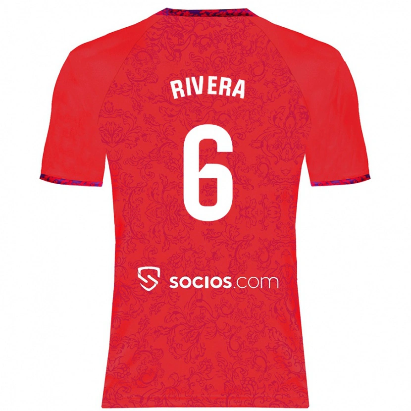 Danxen Mujer Camiseta Pablo Rivera #6 Rojo 2ª Equipación 2024/25 La Camisa