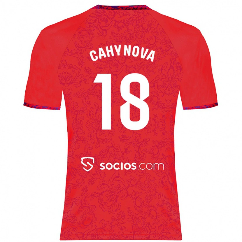 Danxen Mujer Camiseta Klara Cahynova #18 Rojo 2ª Equipación 2024/25 La Camisa