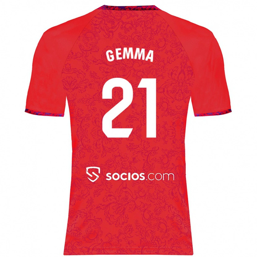 Danxen Mujer Camiseta Gemma Gili Giner #21 Rojo 2ª Equipación 2024/25 La Camisa