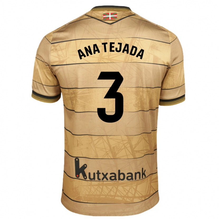 Danxen Mujer Camiseta Ana Tejada Jiménez #3 Marrón 2ª Equipación 2024/25 La Camisa