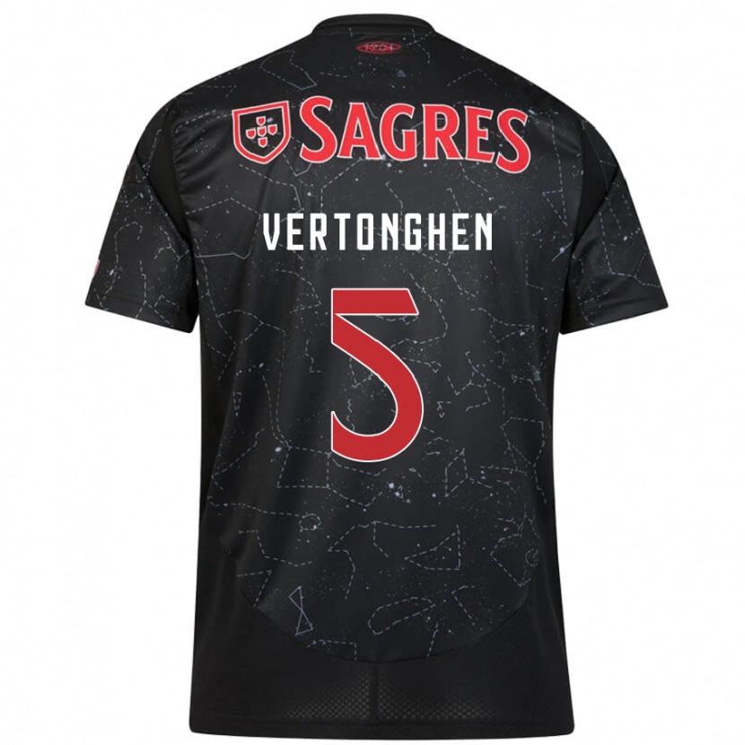 Danxen Mujer Camiseta Jan Vertonghen #5 Negro Rojo 2ª Equipación 2024/25 La Camisa