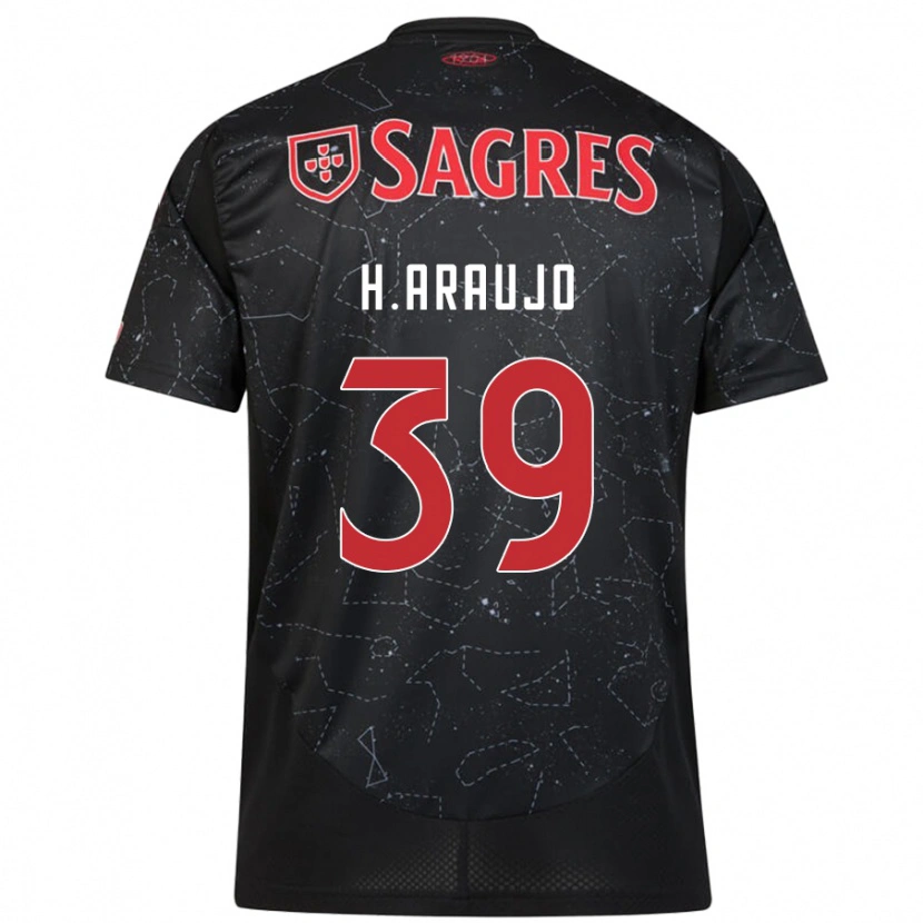 Danxen Mujer Camiseta Henrique Araujo #39 Negro Rojo 2ª Equipación 2024/25 La Camisa