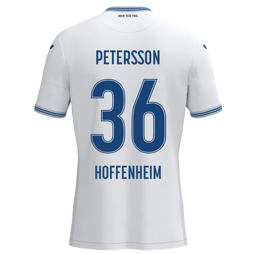 Danxen Mujer Camiseta Lúkas Petersson #36 Blanco Azul 2ª Equipación 2024/25 La Camisa