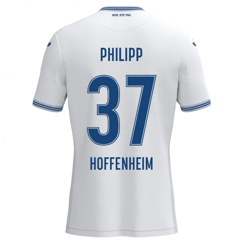 Danxen Mujer Camiseta Luca Philipp #37 Blanco Azul 2ª Equipación 2024/25 La Camisa