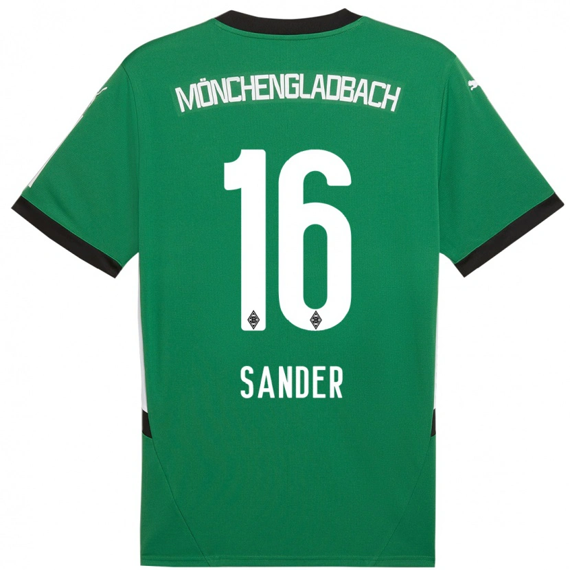 Danxen Mujer Camiseta Philipp Sander #16 Verde Blanco 2ª Equipación 2024/25 La Camisa