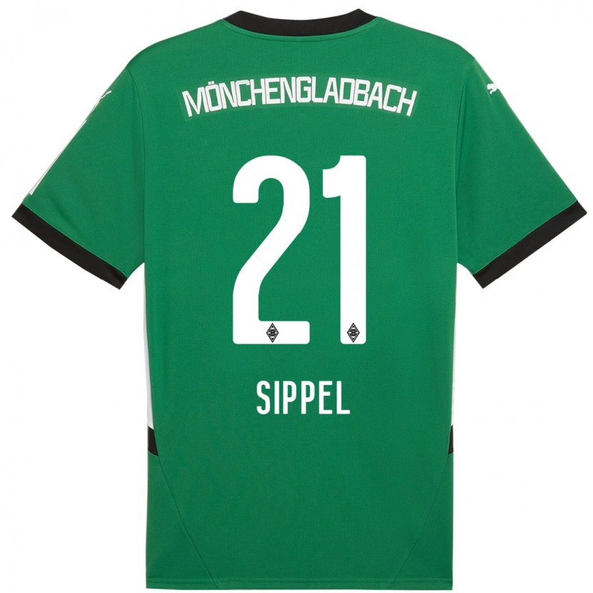 Danxen Mujer Camiseta Tobias Sippel #21 Verde Blanco 2ª Equipación 2024/25 La Camisa