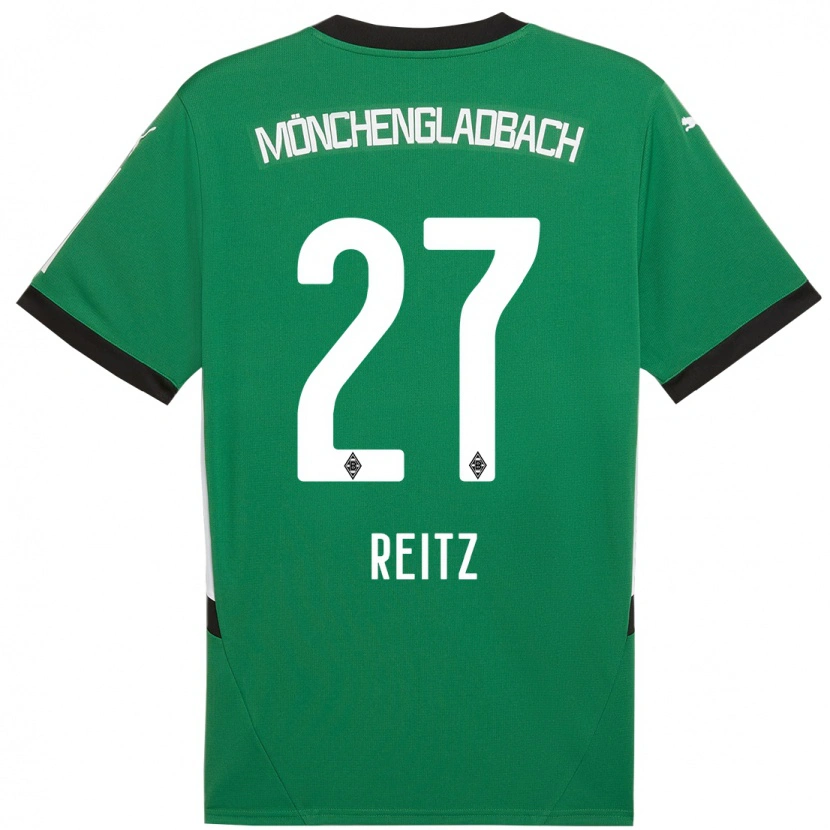 Danxen Mujer Camiseta Rocco Reitz #27 Verde Blanco 2ª Equipación 2024/25 La Camisa