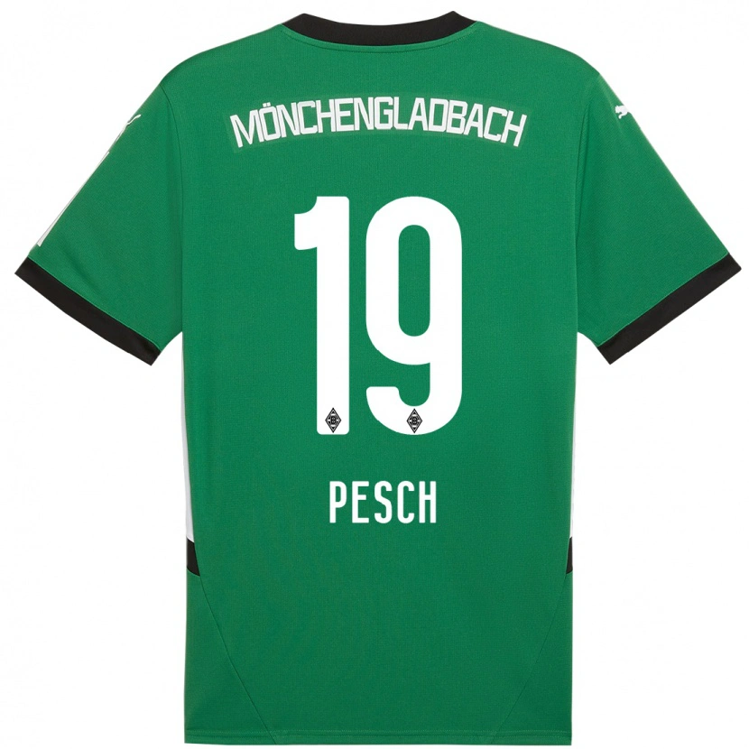 Danxen Mujer Camiseta Noah Pesch #19 Verde Blanco 2ª Equipación 2024/25 La Camisa