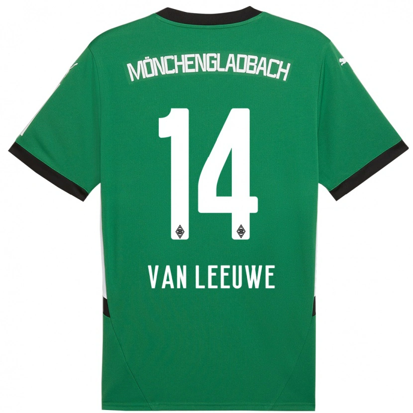 Danxen Mujer Camiseta Kyra Van Leeuwe #14 Verde Blanco 2ª Equipación 2024/25 La Camisa