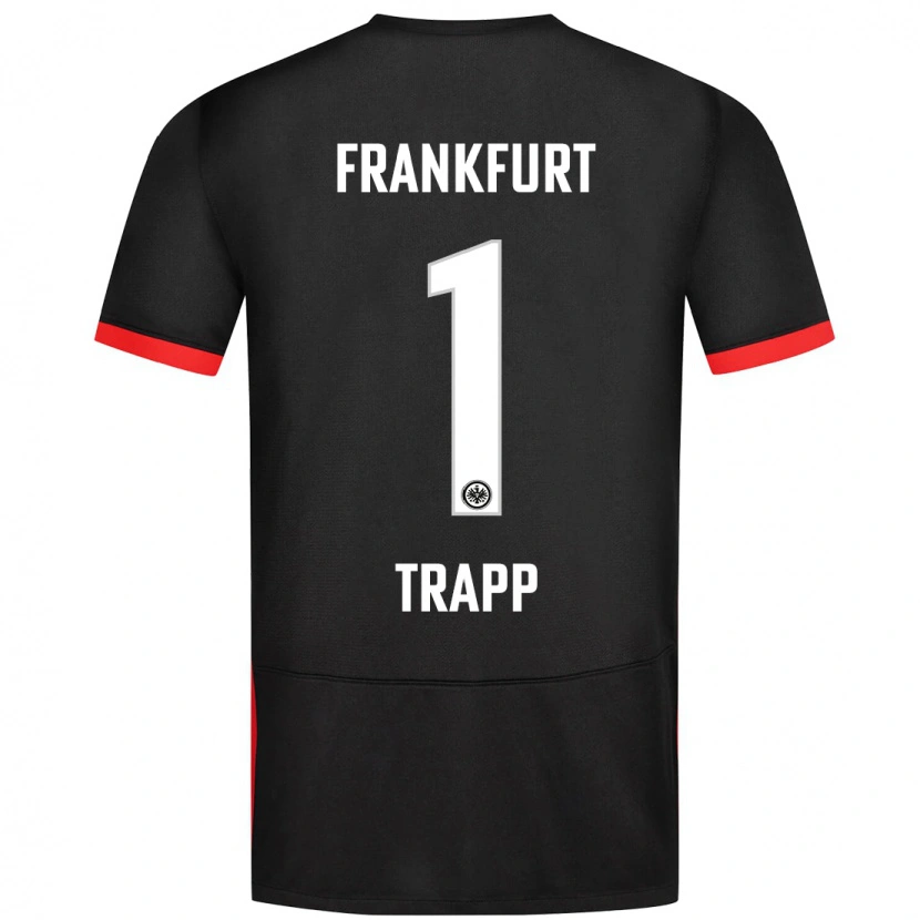 Danxen Mujer Camiseta Kevin Trapp #1 Negro 2ª Equipación 2024/25 La Camisa