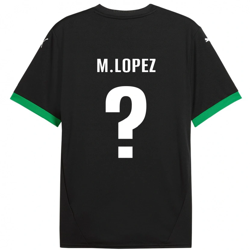 Danxen Niño Camiseta Maxime López #0 Negro Verde Oscuro 1ª Equipación 2024/25 La Camisa