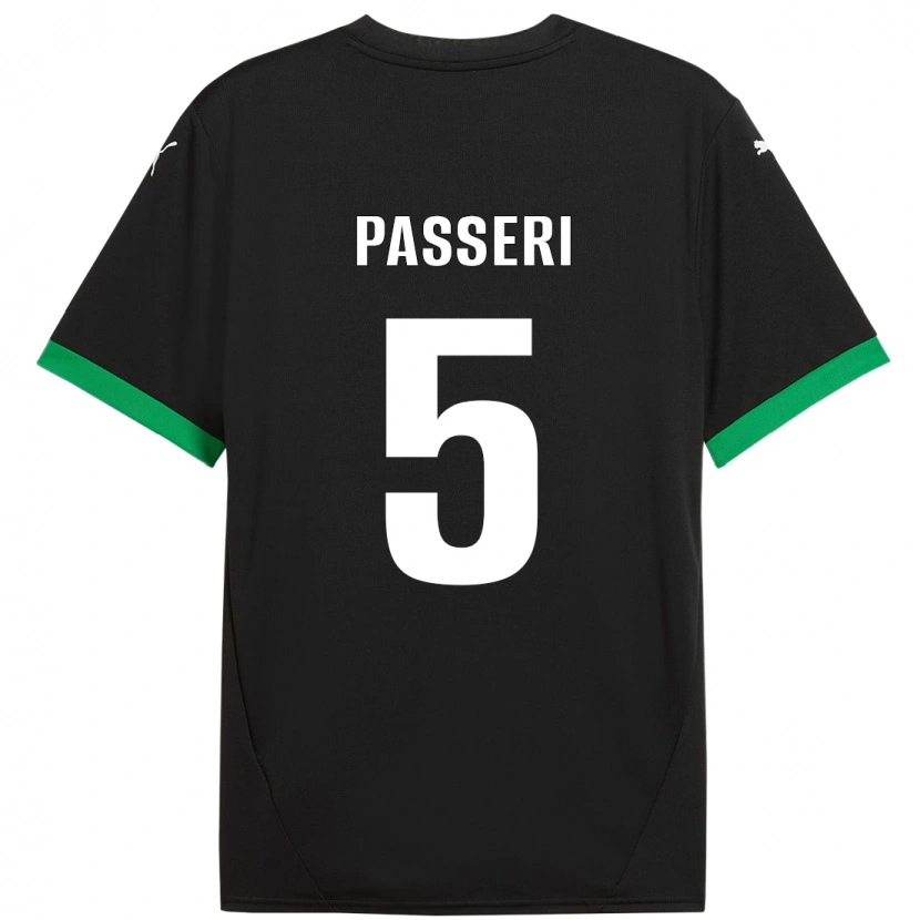 Danxen Niño Camiseta Angela Passeri #5 Negro Verde Oscuro 1ª Equipación 2024/25 La Camisa