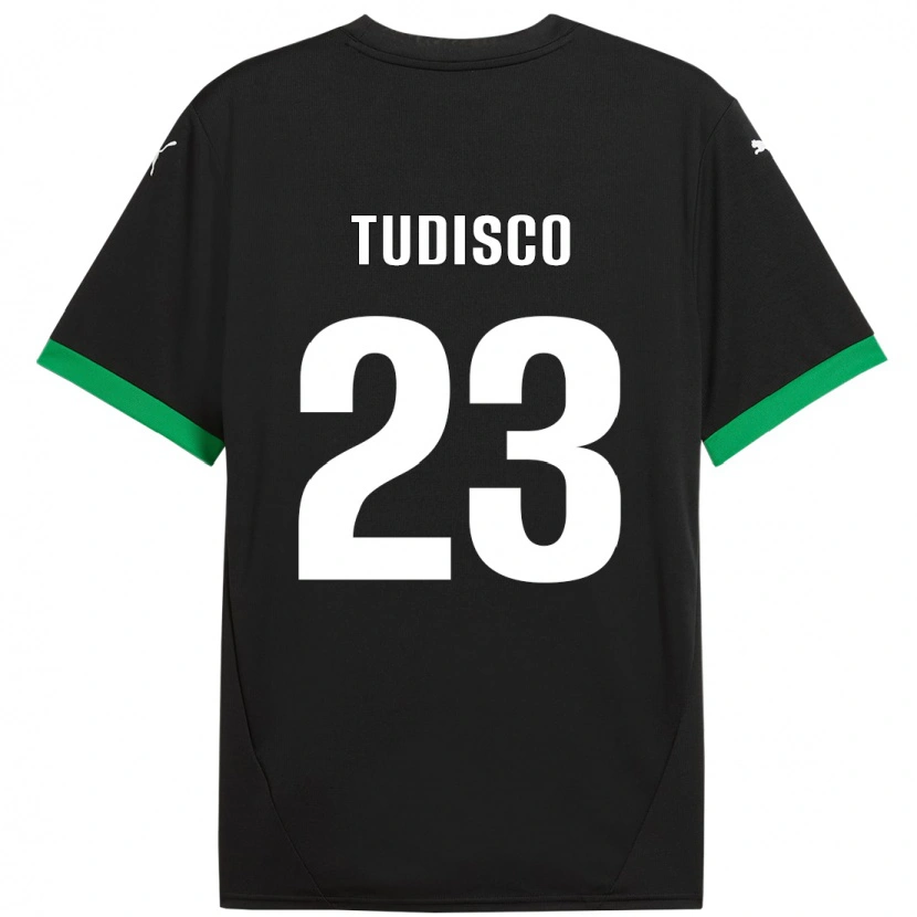 Danxen Niño Camiseta Giorgia Tudisco #23 Negro Verde Oscuro 1ª Equipación 2024/25 La Camisa