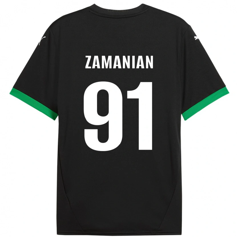 Danxen Niño Camiseta Annahita Zamanian #91 Negro Verde Oscuro 1ª Equipación 2024/25 La Camisa