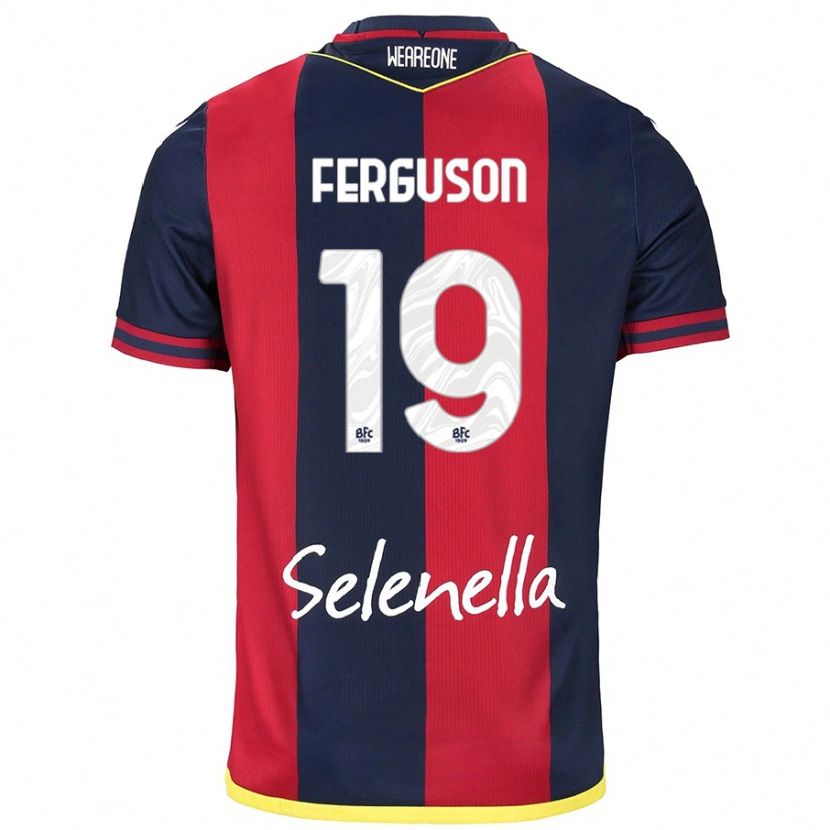 Danxen Niño Camiseta Lewis Ferguson #19 Rojo Azul Real 1ª Equipación 2024/25 La Camisa