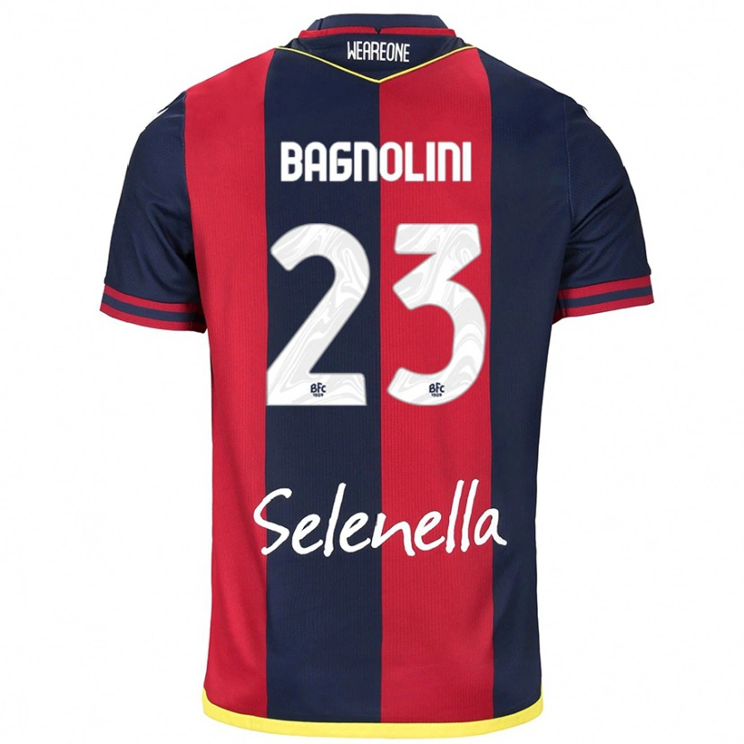 Danxen Niño Camiseta Nicola Bagnolini #23 Rojo Azul Real 1ª Equipación 2024/25 La Camisa