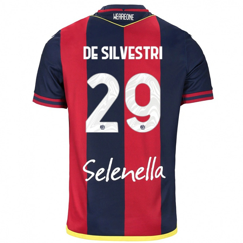 Danxen Niño Camiseta Lorenzo De Silvestri #29 Rojo Azul Real 1ª Equipación 2024/25 La Camisa