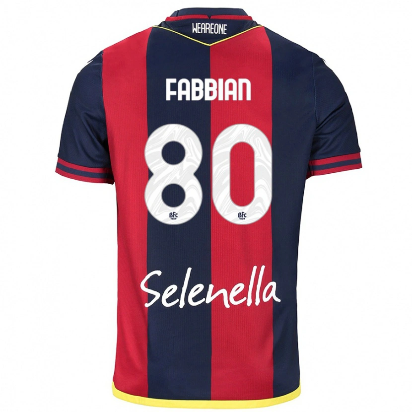 Danxen Niño Camiseta Giovanni Fabbian #80 Rojo Azul Real 1ª Equipación 2024/25 La Camisa