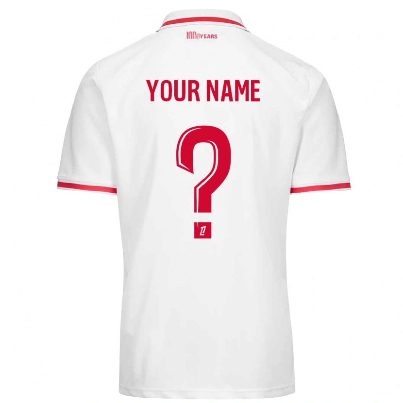 Danxen Niño Camiseta Su Nombre #0 Blanco Rojo 1ª Equipación 2024/25 La Camisa