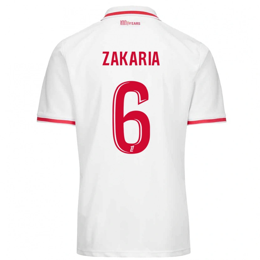 Danxen Niño Camiseta Denis Zakaria #6 Blanco Rojo 1ª Equipación 2024/25 La Camisa