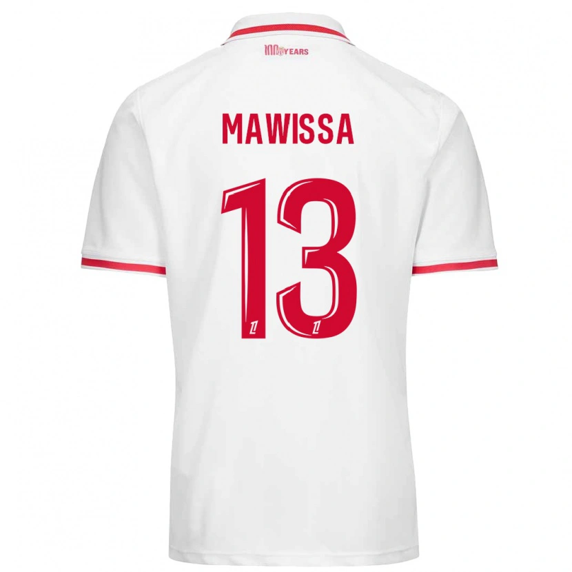 Danxen Niño Camiseta Christian Mawissa #13 Blanco Rojo 1ª Equipación 2024/25 La Camisa