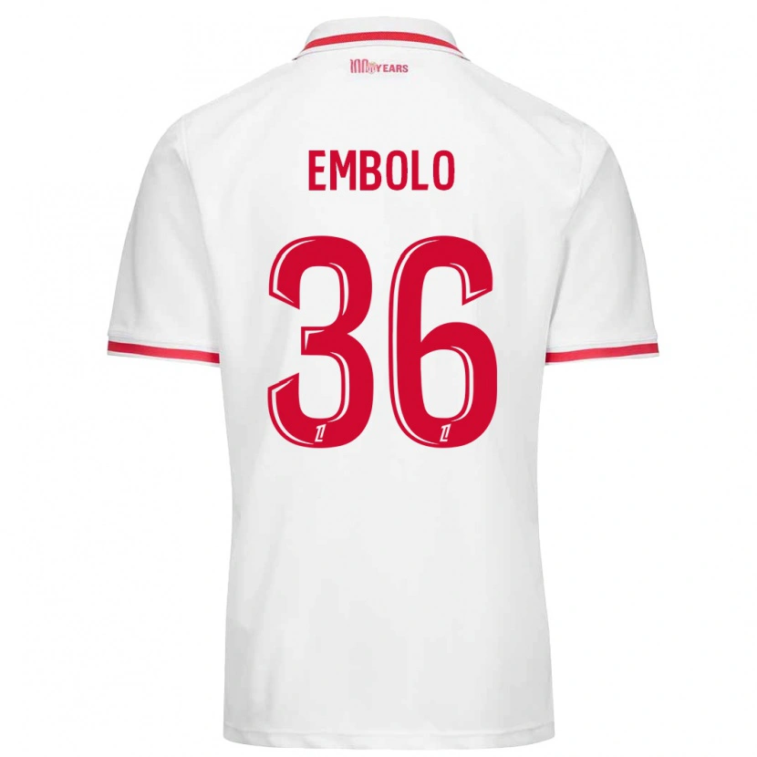 Danxen Niño Camiseta Breel Embolo #36 Blanco Rojo 1ª Equipación 2024/25 La Camisa