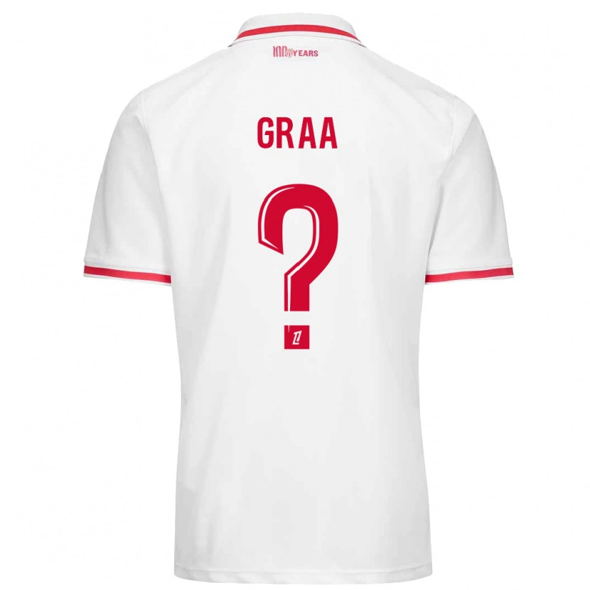 Danxen Niño Camiseta Mohamed Graa #0 Blanco Rojo 1ª Equipación 2024/25 La Camisa