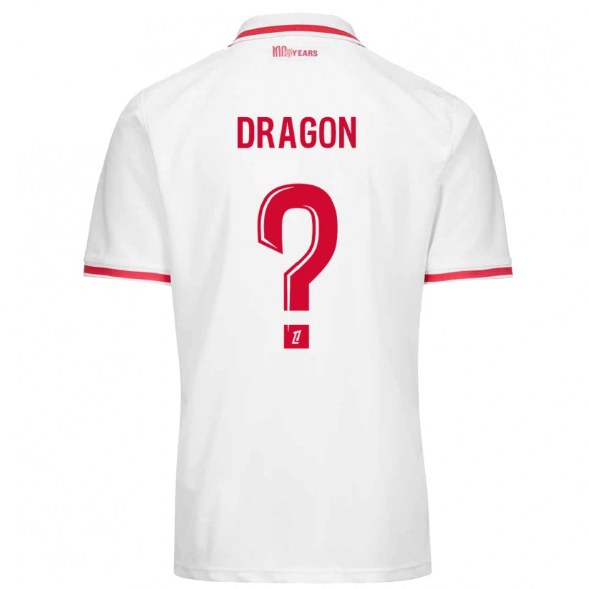 Danxen Niño Camiseta Clément Dragon #0 Blanco Rojo 1ª Equipación 2024/25 La Camisa