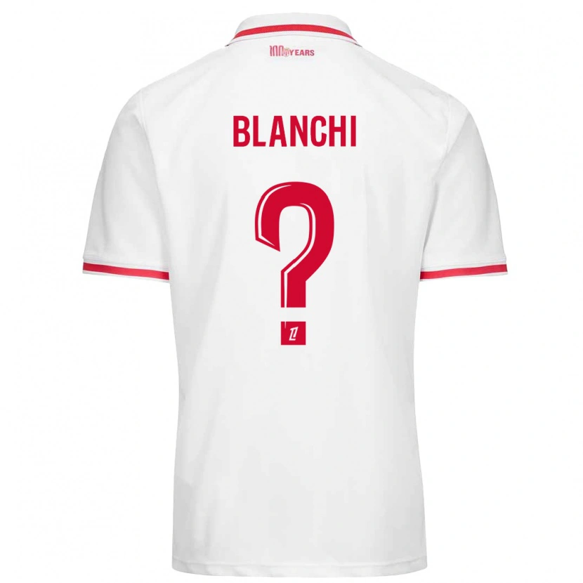 Danxen Niño Camiseta Florian Blanchi #0 Blanco Rojo 1ª Equipación 2024/25 La Camisa