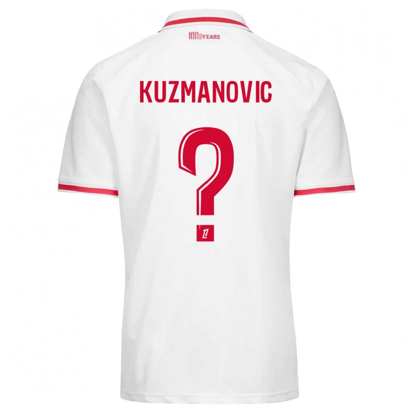 Danxen Niño Camiseta Dejan Kuzmanovic #0 Blanco Rojo 1ª Equipación 2024/25 La Camisa