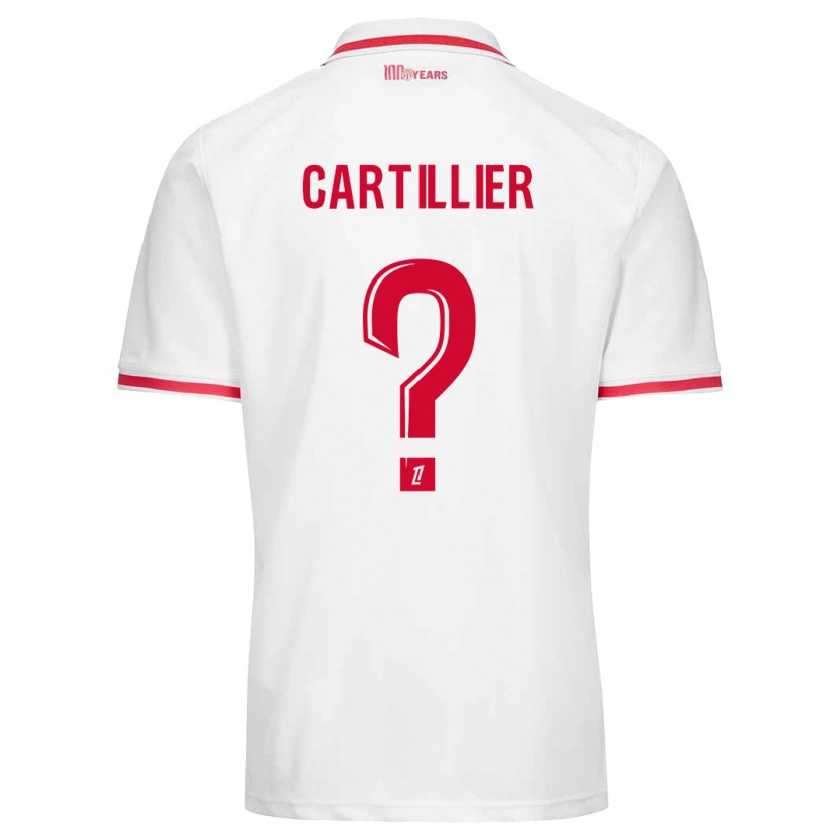 Danxen Niño Camiseta Antonin Cartillier #0 Blanco Rojo 1ª Equipación 2024/25 La Camisa