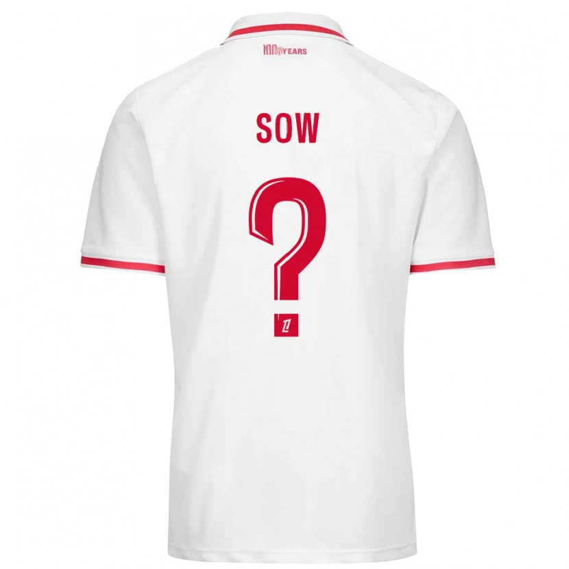 Danxen Niño Camiseta Abdoulaye Sow #0 Blanco Rojo 1ª Equipación 2024/25 La Camisa