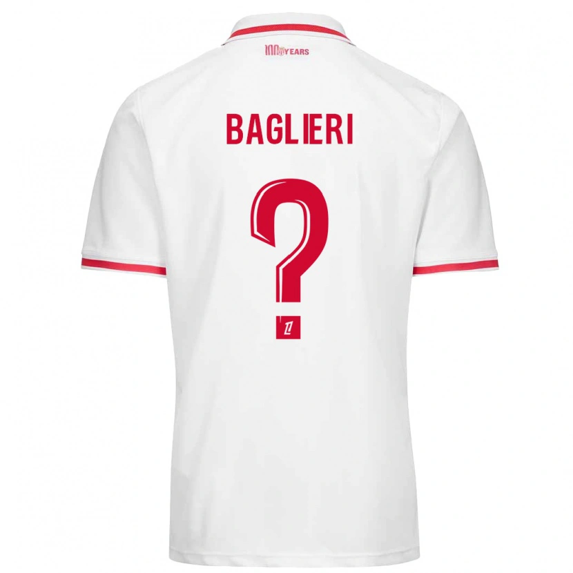 Danxen Niño Camiseta Enzo Baglieri #0 Blanco Rojo 1ª Equipación 2024/25 La Camisa