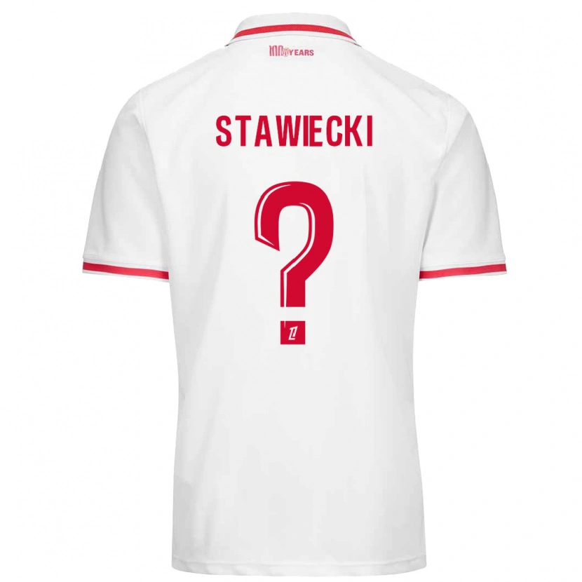 Danxen Niño Camiseta Jules Stawiecki #0 Blanco Rojo 1ª Equipación 2024/25 La Camisa