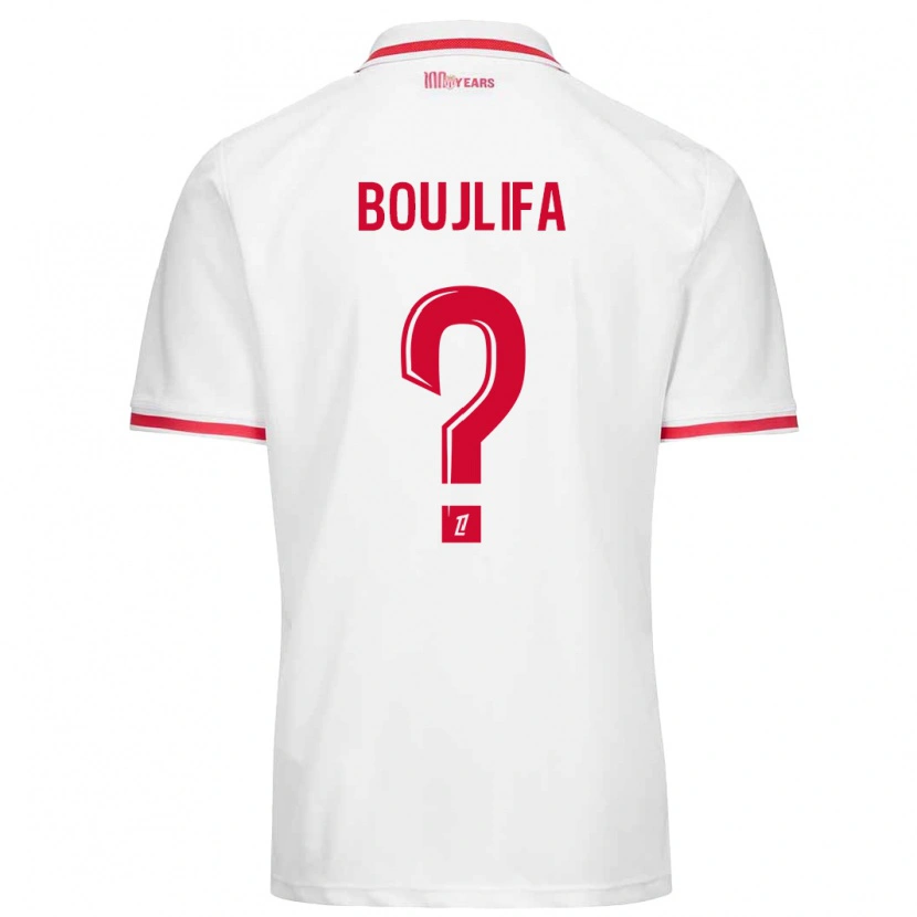 Danxen Niño Camiseta Fares Boujlifa #0 Blanco Rojo 1ª Equipación 2024/25 La Camisa