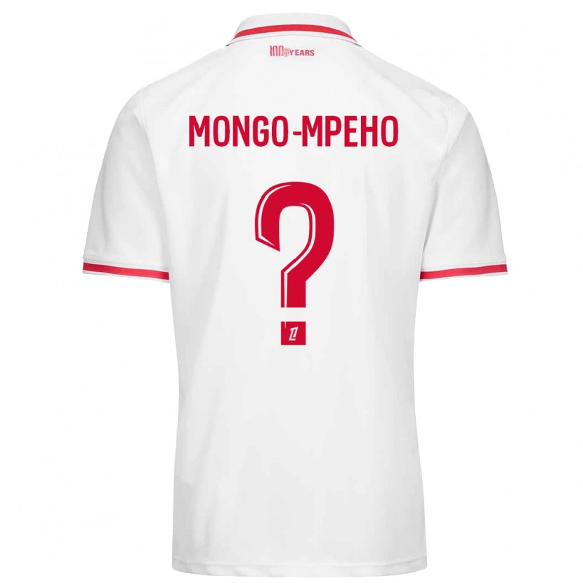 Danxen Niño Camiseta Djordan Mongo-Mpeho #0 Blanco Rojo 1ª Equipación 2024/25 La Camisa