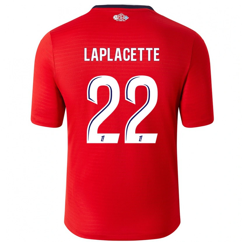 Danxen Niño Camiseta Tess Laplacette #22 Rojo Blanco 1ª Equipación 2024/25 La Camisa