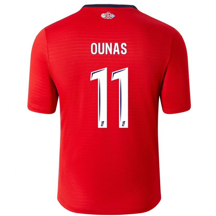 Danxen Niño Camiseta Adam Ounas #11 Rojo Blanco 1ª Equipación 2024/25 La Camisa