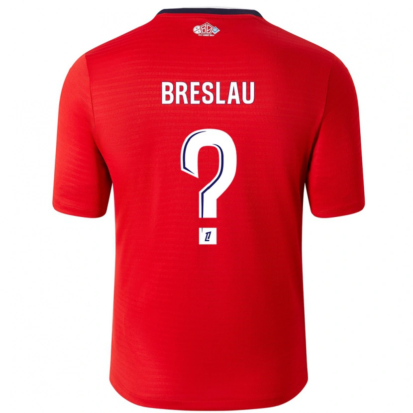 Danxen Niño Camiseta Jessy Breslau #0 Rojo Blanco 1ª Equipación 2024/25 La Camisa