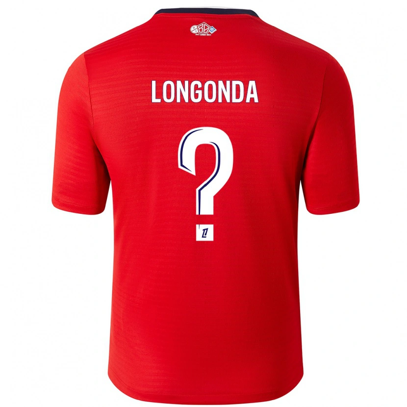 Danxen Niño Camiseta Jean-Pierre Longonda #0 Rojo Blanco 1ª Equipación 2024/25 La Camisa