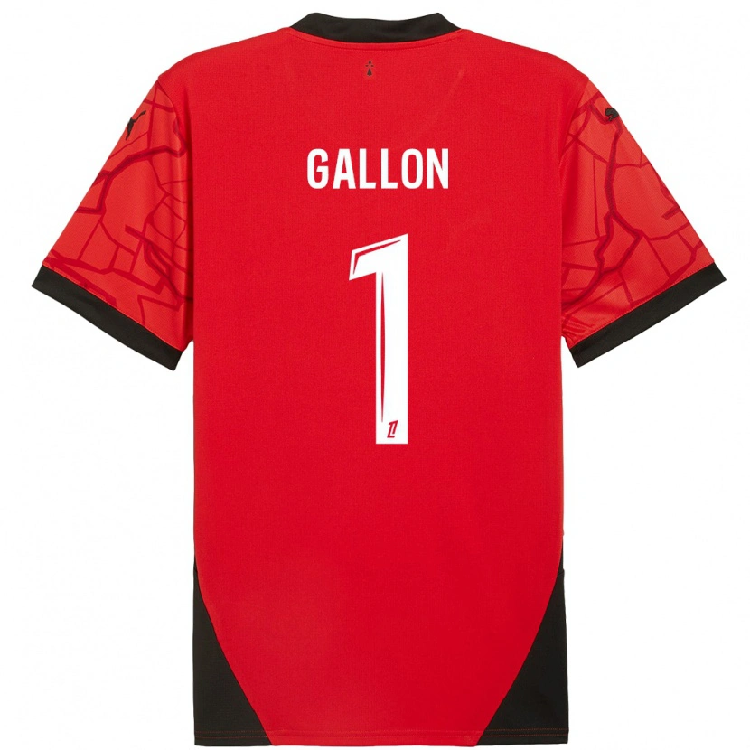 Danxen Niño Camiseta Gauthier Gallon #1 Rojo Negro 1ª Equipación 2024/25 La Camisa