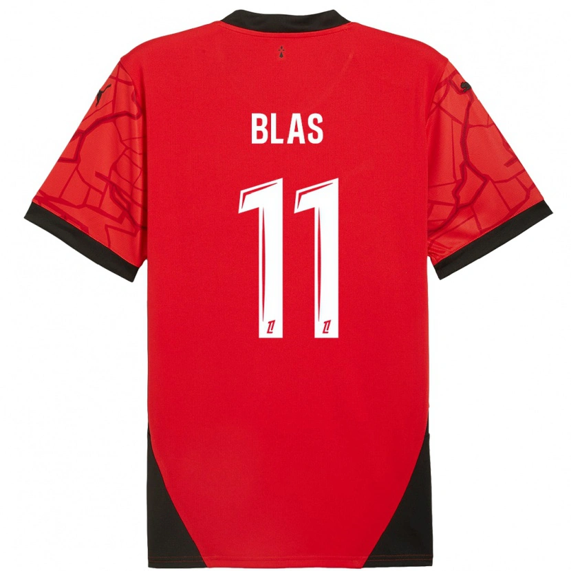 Danxen Niño Camiseta Ludovic Blas #11 Rojo Negro 1ª Equipación 2024/25 La Camisa