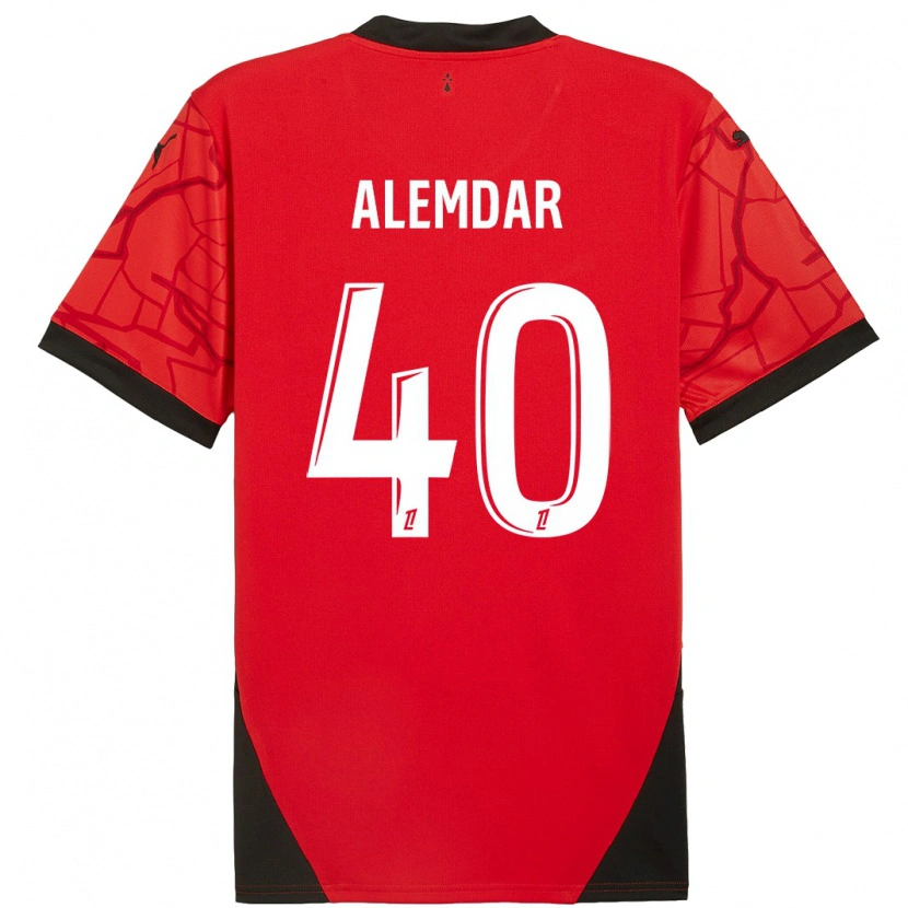 Danxen Niño Camiseta Doğan Alemdar #40 Rojo Negro 1ª Equipación 2024/25 La Camisa