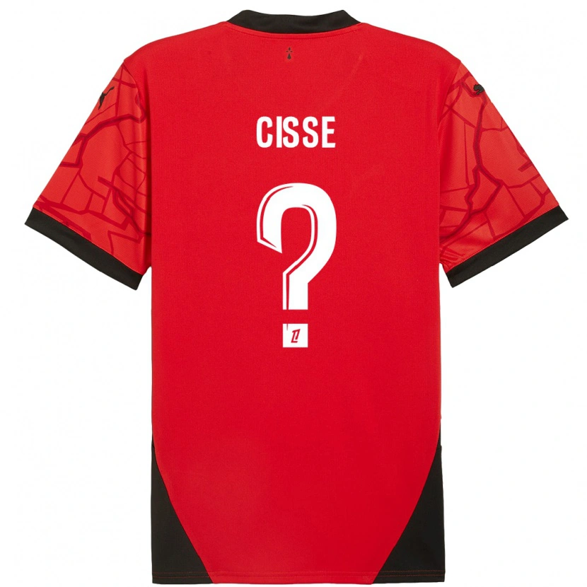 Danxen Niño Camiseta Djaoui Cissé #0 Rojo Negro 1ª Equipación 2024/25 La Camisa