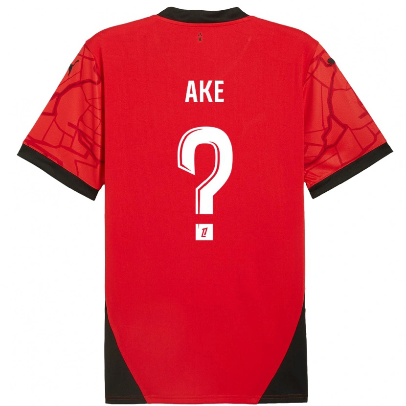 Danxen Niño Camiseta Junior Ake #0 Rojo Negro 1ª Equipación 2024/25 La Camisa