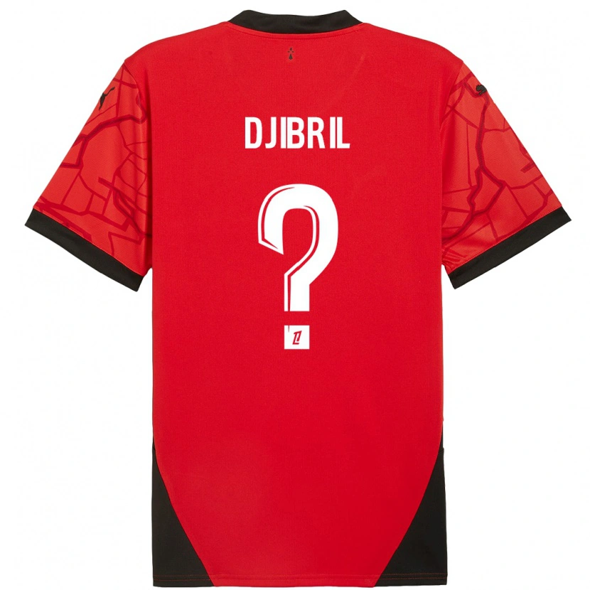 Danxen Niño Camiseta Djibril Diallo #0 Rojo Negro 1ª Equipación 2024/25 La Camisa